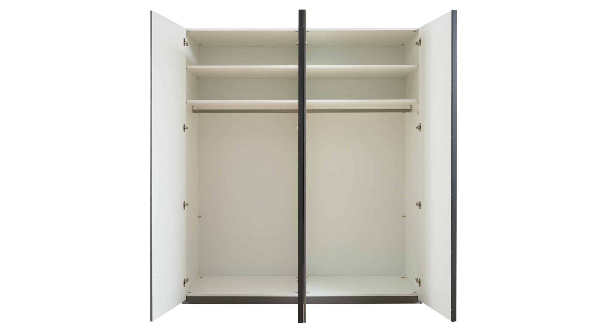 Kleiderschrank Interliving aus Holz in Dunkelgrau Interliving Kleiderschrank Serie 1207 – Kleiderschrank Manhattan - vier Türen, Breite ca. 200 cm