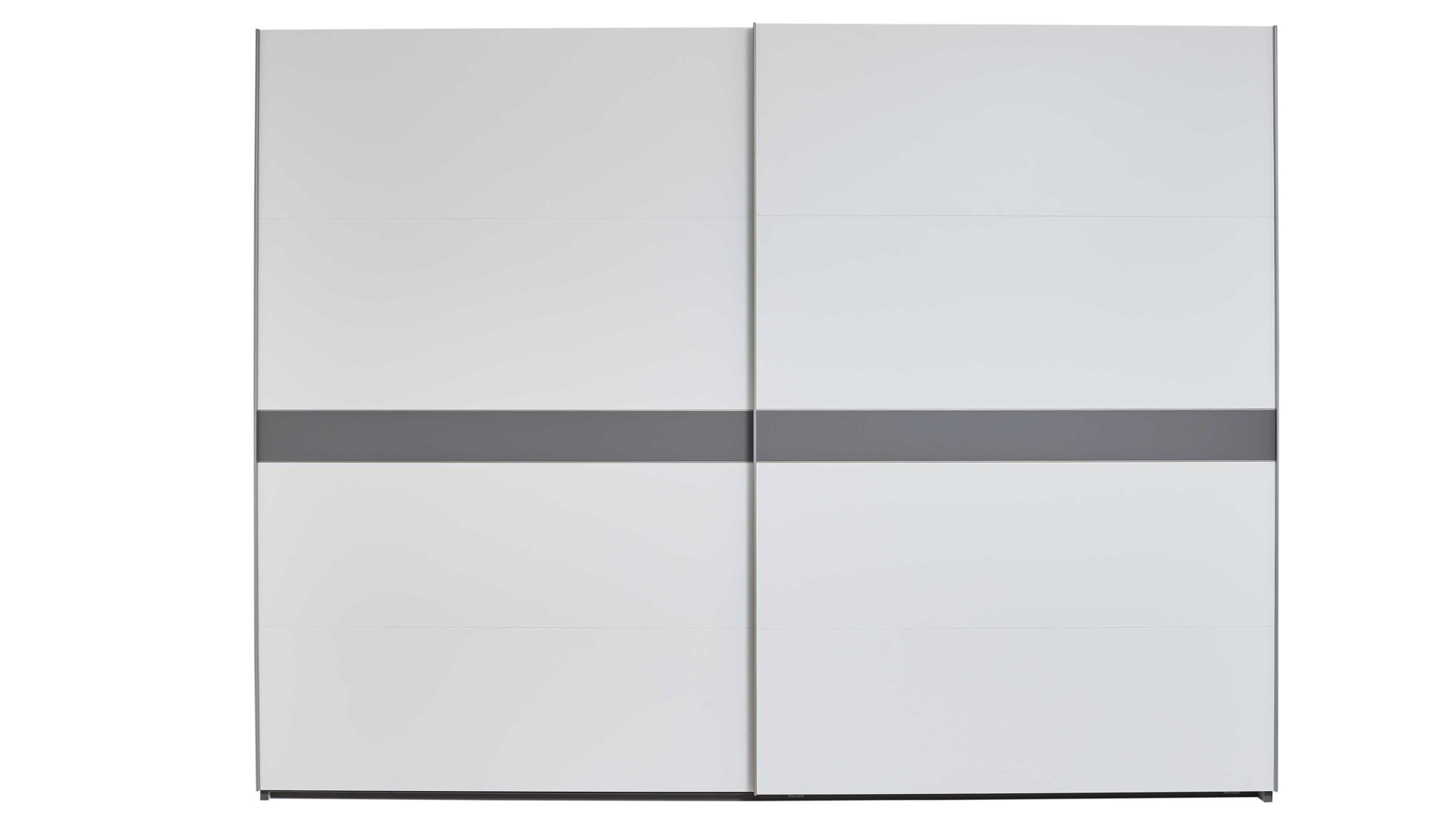 Kleiderschrank Interliving aus Holz in Weiß Interliving Kleiderschrank Serie 1207 – Schwebetürenschrank Weiß & Manhattan – zwei Türen, Breite ca. 301 cm