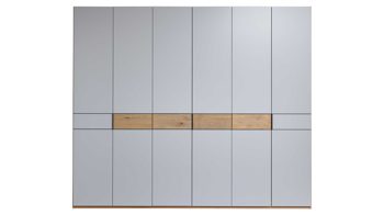Kleiderschrank Interliving aus Holz in Grau Interliving Kleiderschrank Serie 1207 – Kleiderschrank Taupe & Balkeneiche - sechs Türen, Breite ca. 299 cm