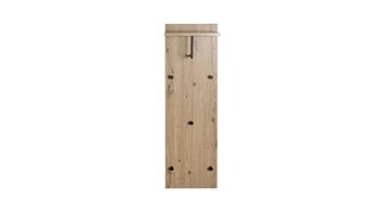 Garderobenpaneel Haku aus MDF in Holzfarben Wandgarderobe Artisan Eiche & schwarzes Metall, mit Ablage - ca. 30 x 100 cm