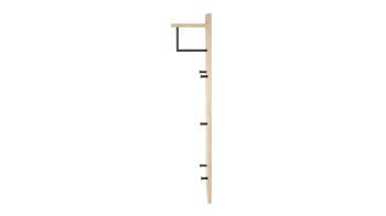 Garderobenpaneel Haku aus MDF in Holzfarben Wandgarderobe Artisan Eiche & schwarzes Metall, mit Ablage - ca. 30 x 100 cm
