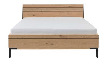 Bettgestell Interliving aus Holz in Holzfarben Interliving Kleiderschrank Serie 1207 – Bettgestell Balkeneiche & Anthrazit - Liegefläche ca. 180 x 200 cm