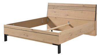 Bettgestell Interliving aus Holz in Holzfarben Interliving Kleiderschrank Serie 1207 – Bettgestell Balkeneiche & Anthrazit - Liegefläche ca. 180 x 200 cm