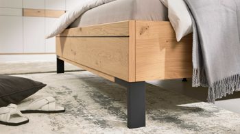 Bettgestell Interliving aus Holz in Holzfarben Interliving Kleiderschrank Serie 1207 – Bettgestell 862782 Balkeneiche & Anthrazit - Liegefläche ca. 180 x 200 cm