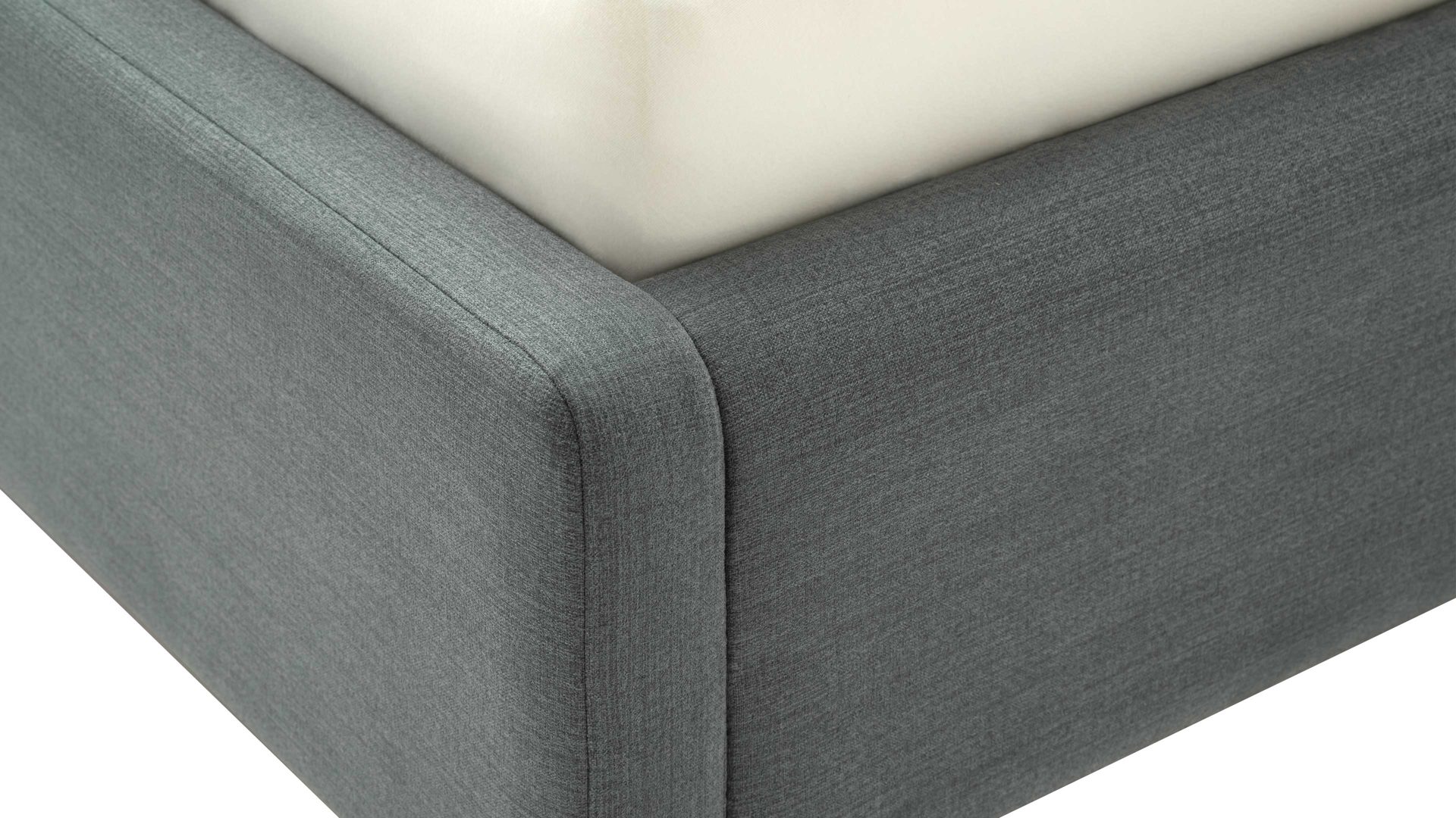 Polsterbett Meise.möbel aus Stoff in Blau Polsterbettgestell Mila mit Bettkasten, glattes Kopfteil oceanfarbener Flachgewebe-Bezug Capri 7463 - Liegefläche ca. 180 x 200 cm