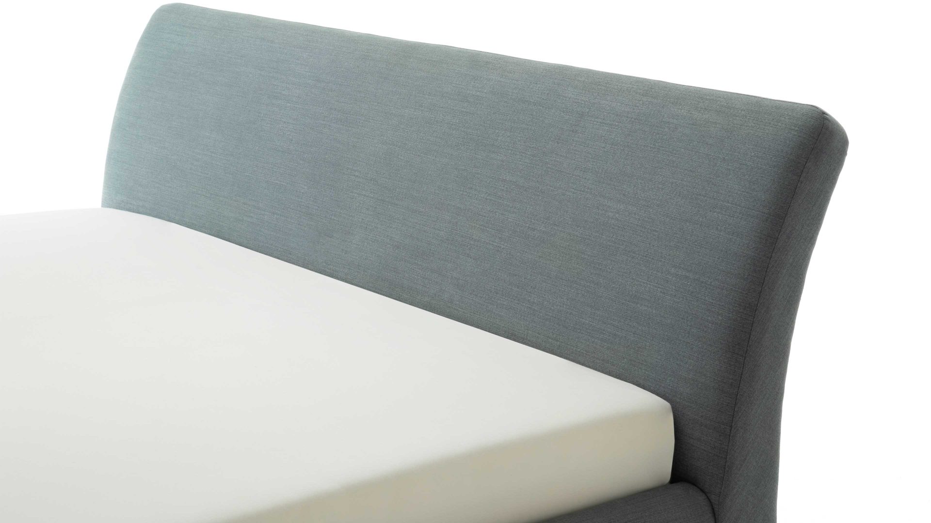 Polsterbett Meise.möbel aus Stoff in Blau Polsterbettgestell Mila mit Bettkasten, glattes Kopfteil oceanfarbener Flachgewebe-Bezug Capri 7463 - Liegefläche ca. 180 x 200 cm