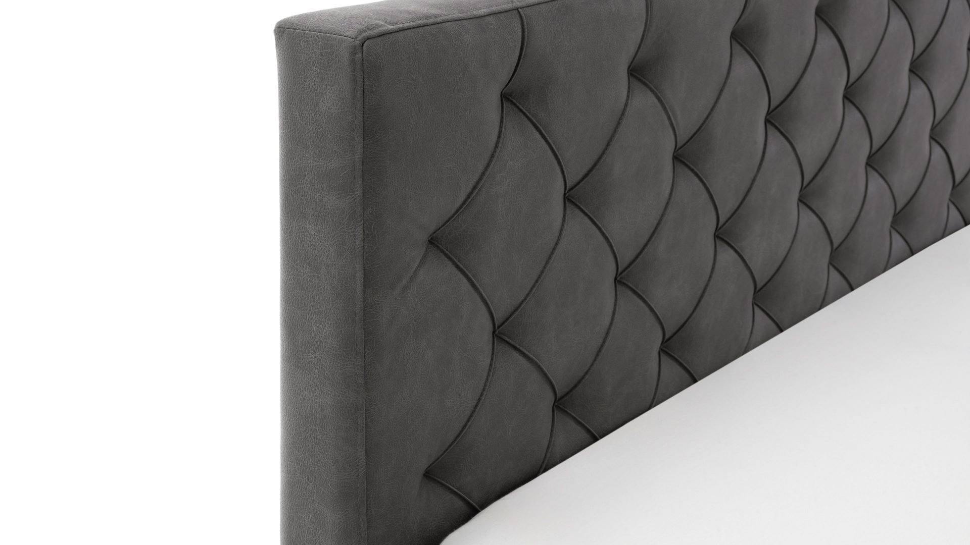 Polsterbett Meise.möbel aus Stoff in Anthrazit Polsterbett San Remo mit Bettkasten antrhrazitfarbener Bezug Bulus 09 & Metallfüße - Liegefläche ca. 180 x 200 cm