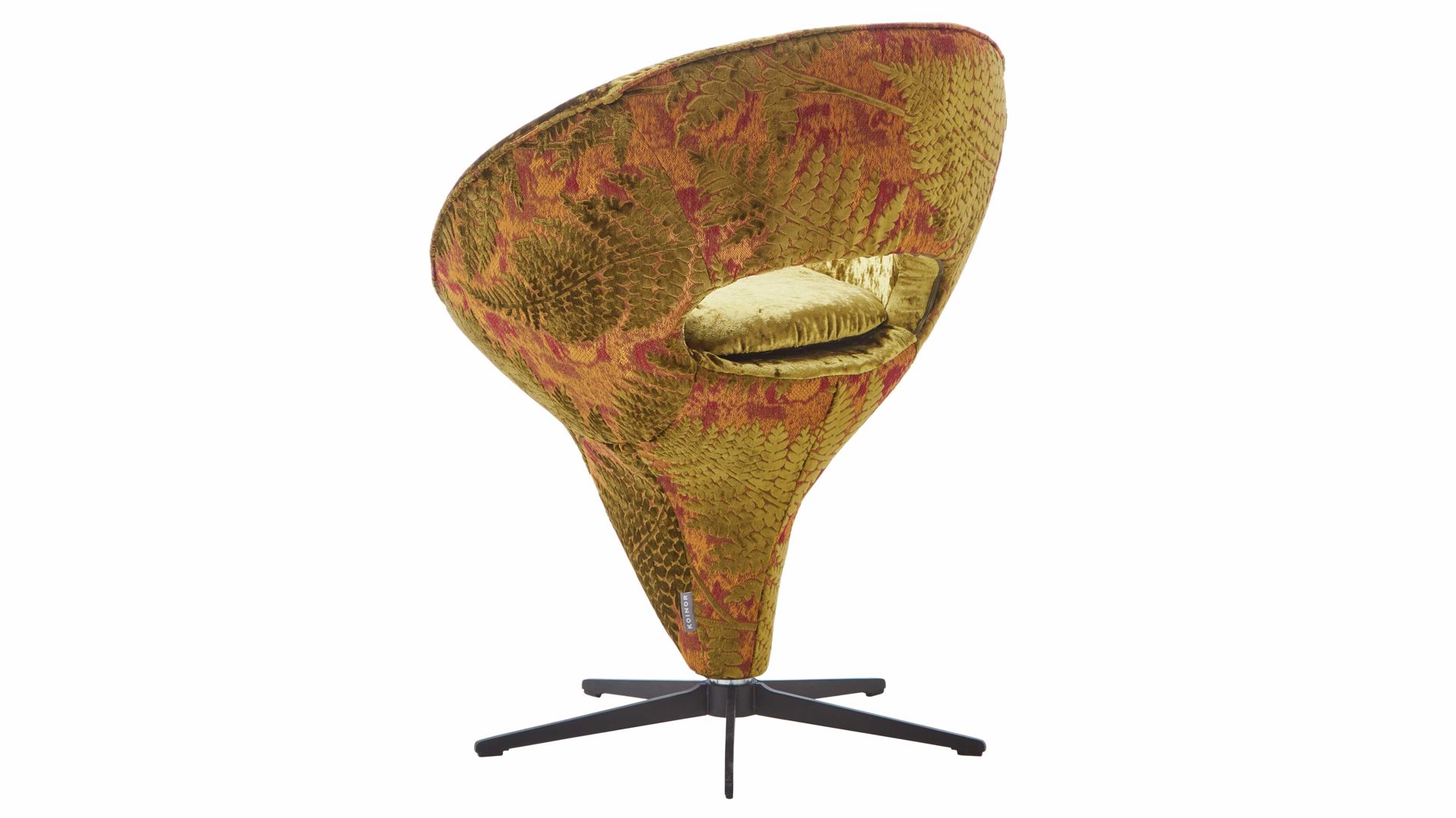 Polsterstuhl Koinor aus Stoff in Grün KOINOR Dreh-Polsterstuhl grüne Bezugkombination Oyster 34 & 16KI73, mattschwarzes Fußkreuz