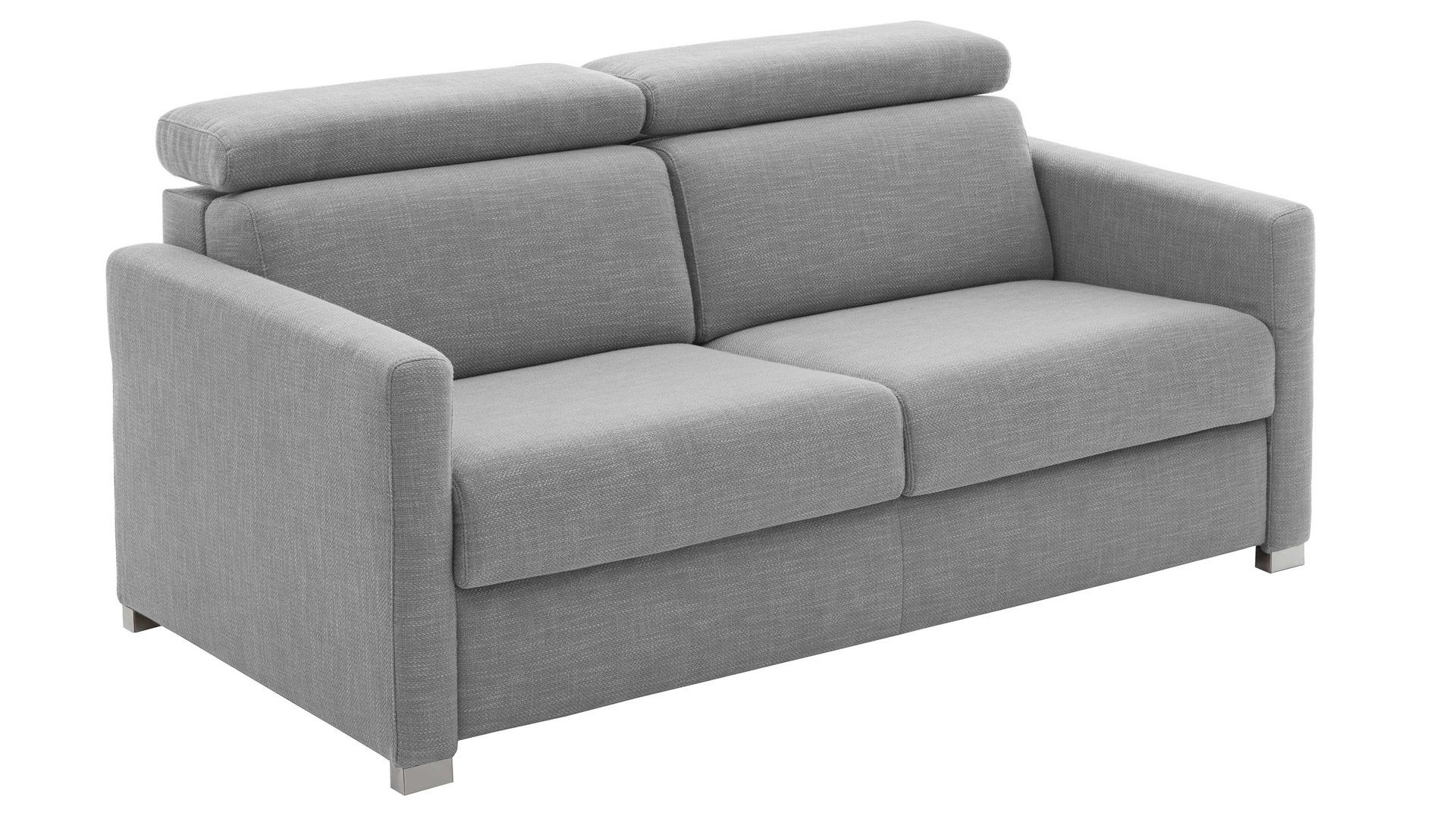 Schlafsofa comfortmaster besser sitzen, liegen, leben aus Stoff in Grau Comfortmaster Schlafsofa Maverick grauer Stoffbezug 55-6533 & Chromfüße - Breite ca. 160 cm