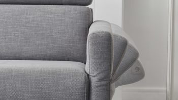 Schlafsofa comfortmaster besser sitzen, liegen, leben aus Stoff in Grau Comfortmaster Schlafsofa Maverick grauer Stoffbezug 55-6533 & Chromfüße - Breite ca. 160 cm