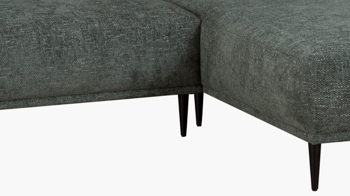 Ecksofa Matex aus Stoff in Dunkelgrün Ecksofa dunkelgrüner Bezug & schwarze Metallfüße - Stellfläche ca. 323 x 178 cm