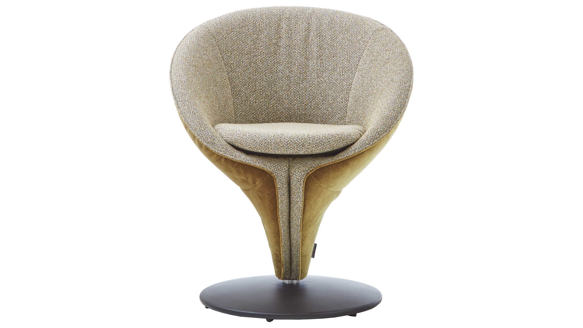 Polsterstuhl Koinor aus Stoff in Hellbraun KOINOR Dreh-Polsterstuhl hellbraune Bezugkombination Charmelle Cloud 74 & Rain 31, mattschwarzer Tellerfuß