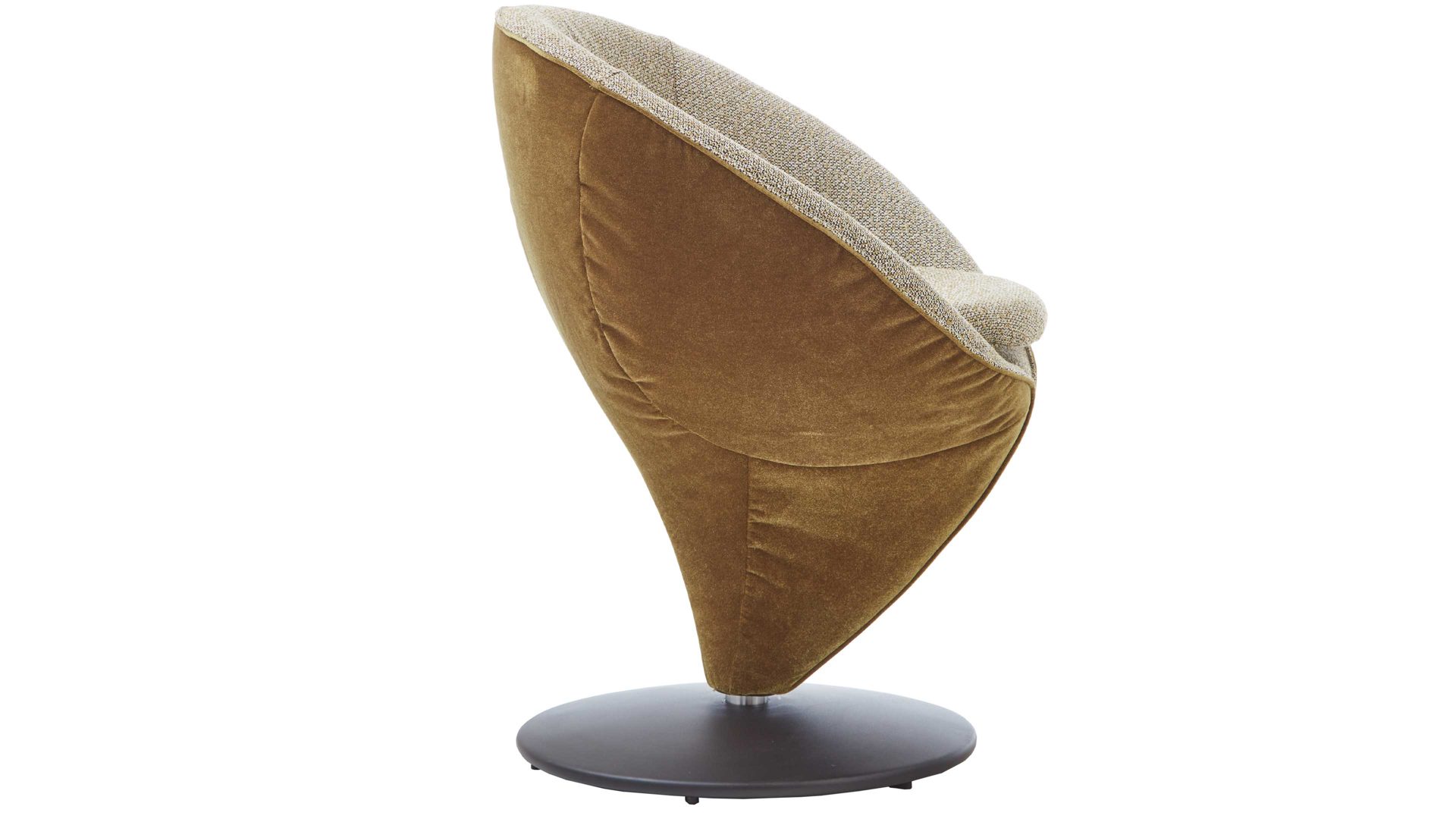 Polsterstuhl Koinor aus Stoff in Hellbraun KOINOR Dreh-Polsterstuhl hellbraune Bezugkombination Charmelle Cloud 74 & Rain 31, mattschwarzer Tellerfuß