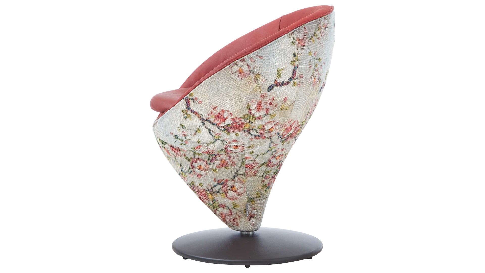 Polsterstuhl Koinor aus Stoff in Rot KOINOR Dreh-Polsterstuhl rote Bezugkombination India chilli & 16KI34, mattschwarzer Tellerfuß