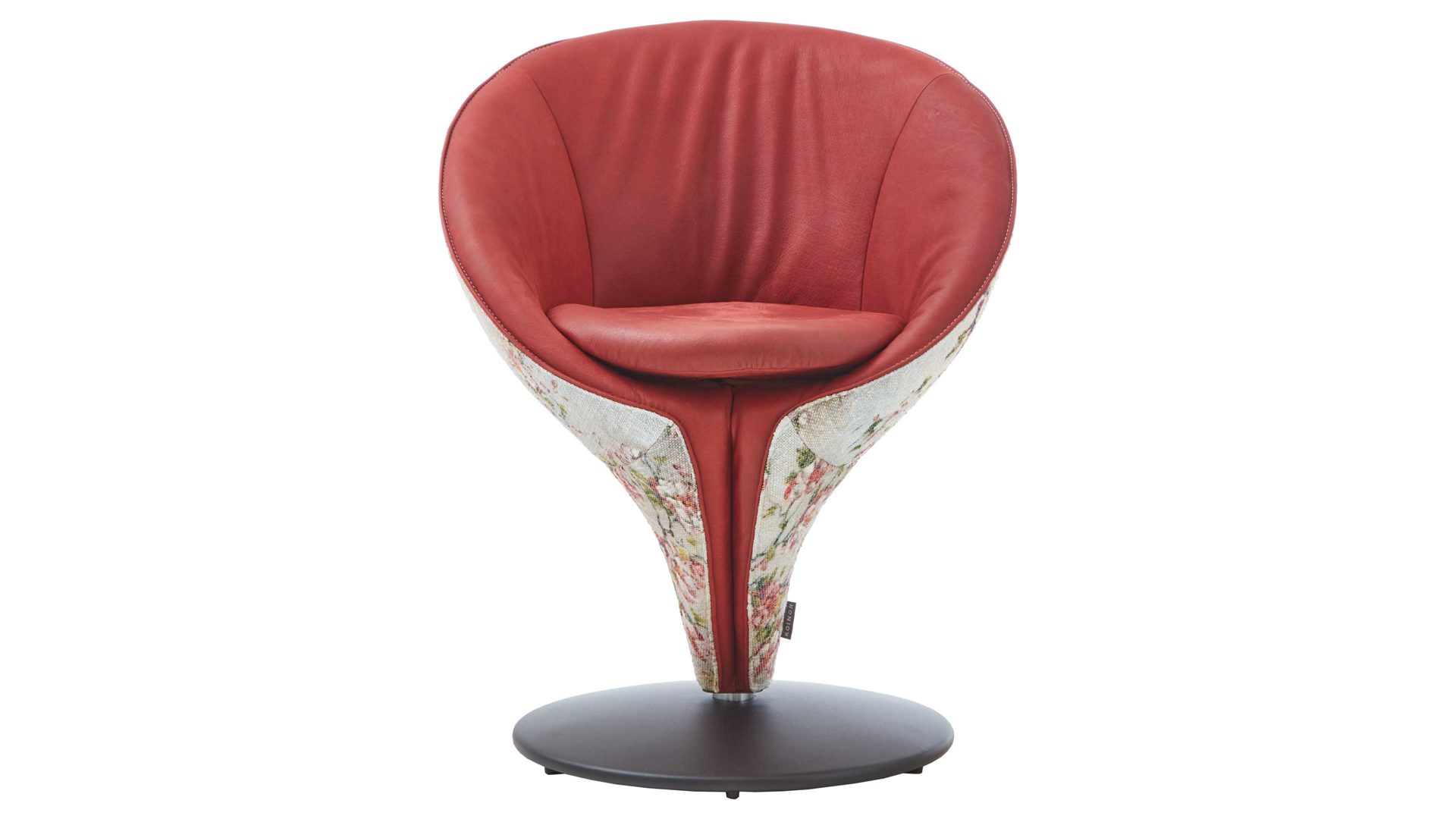 Polsterstuhl Koinor aus Stoff in Rot KOINOR Dreh-Polsterstuhl rote Bezugkombination India chilli & 16KI34, mattschwarzer Tellerfuß