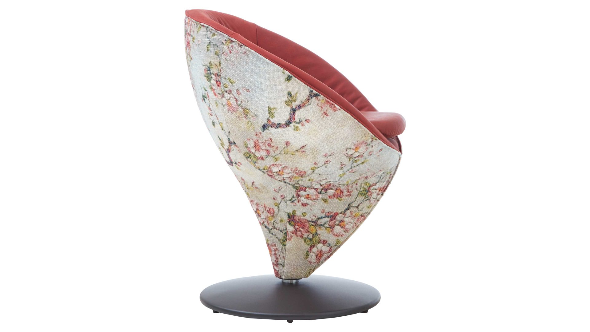 Polsterstuhl Koinor aus Stoff in Rot KOINOR Dreh-Polsterstuhl rote Bezugkombination India chilli & 16KI34, mattschwarzer Tellerfuß