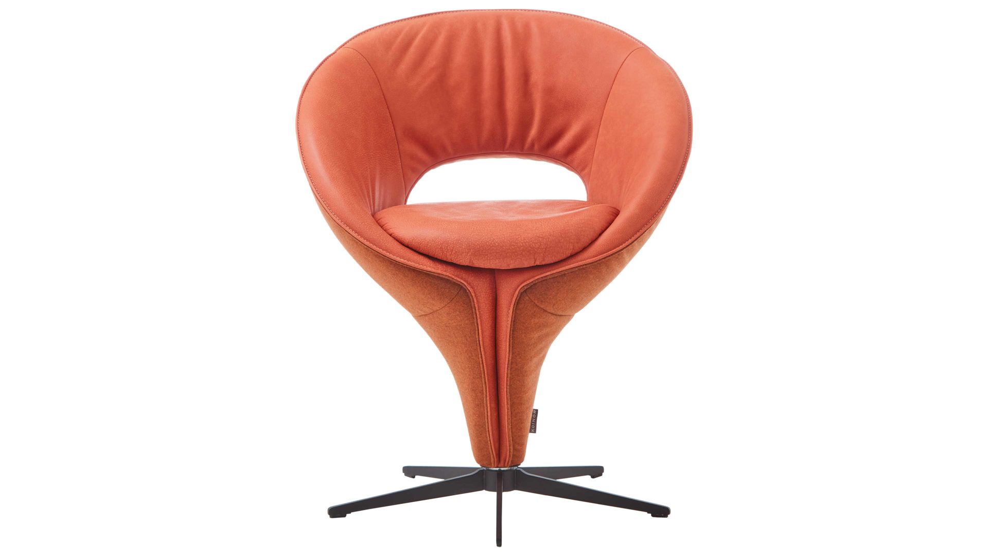 Polsterstuhl Koinor aus Stoff in Hellrot KOINOR Dreh-Polsterstuhl hellrote Bezugkombination , mattschwarzes Fußkreuz