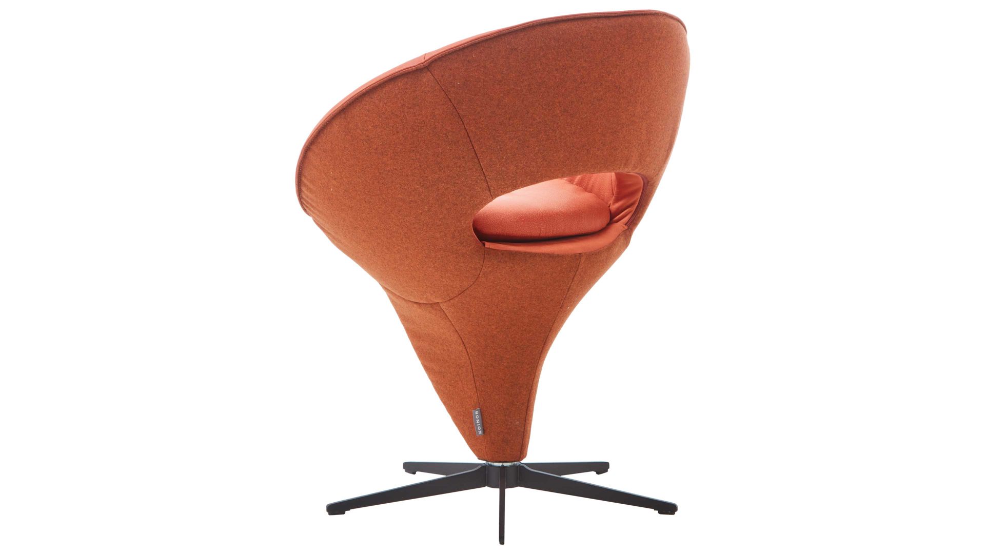 Polsterstuhl Koinor aus Stoff in Hellrot KOINOR Dreh-Polsterstuhl hellrote Bezugkombination , mattschwarzes Fußkreuz