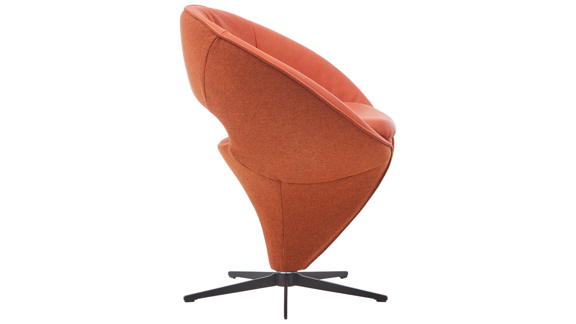 Polsterstuhl Koinor aus Stoff in Hellrot KOINOR Dreh-Polsterstuhl hellrote Bezugkombination , mattschwarzes Fußkreuz