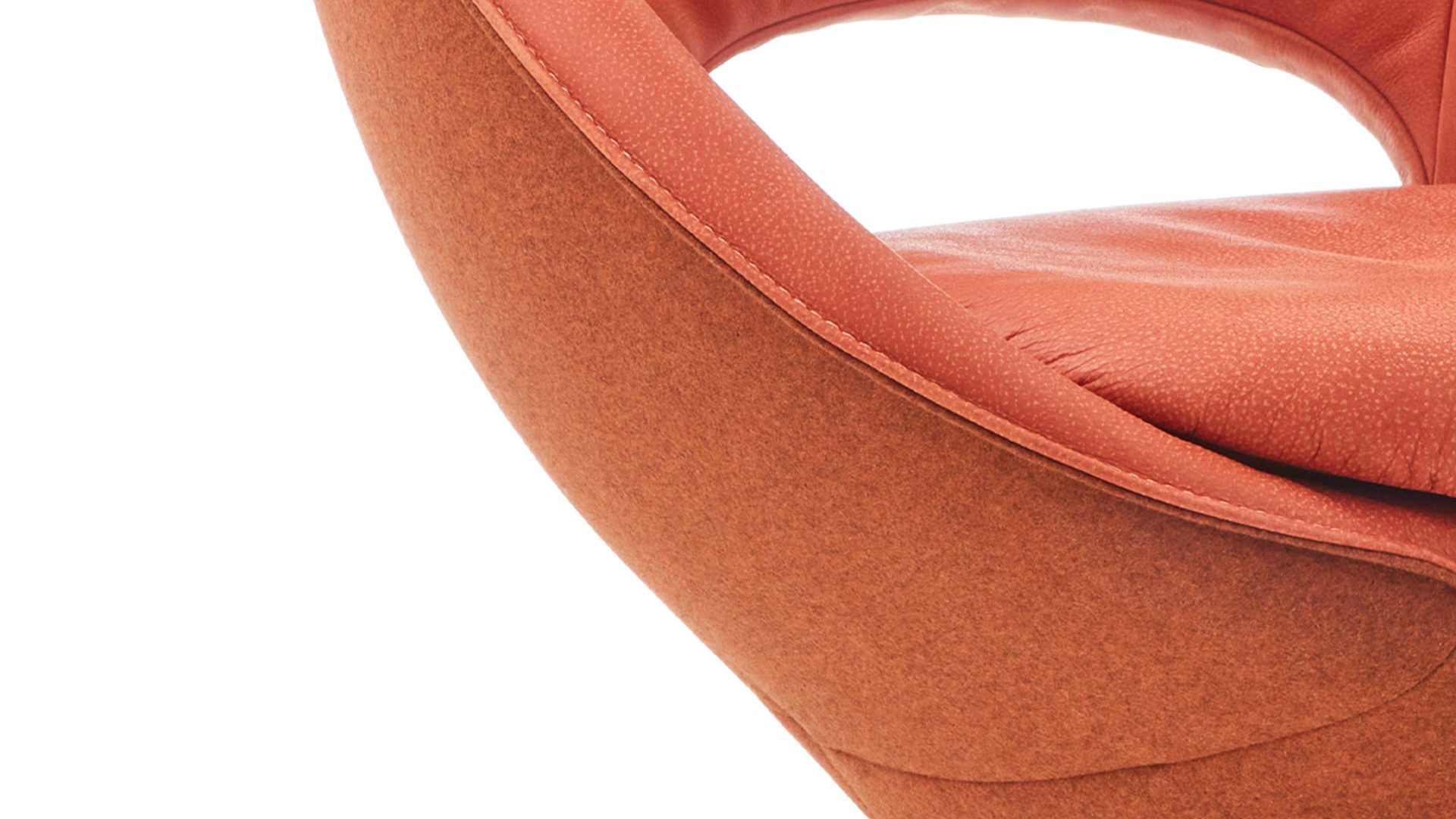 Polsterstuhl Koinor aus Stoff in Hellrot KOINOR Dreh-Polsterstuhl hellrote Bezugkombination , mattschwarzes Fußkreuz