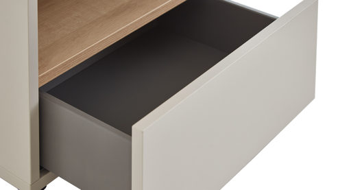 Nachttisch Möbel rudolf aus Holz in Weiß Jugendzimmer Serie ZE 1 - Nachtkommode Weiß & Eichefarben - ca. 50 x 43 cm