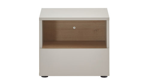 Nachttisch Möbel rudolf aus Holz in Weiß Jugendzimmer Serie ZE 1 - Nachtkommode Weiß & Eichefarben - ca. 50 x 43 cm