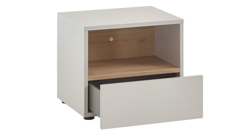 Nachttisch Möbel rudolf aus Holz in Weiß Jugendzimmer Serie ZE 1 - Nachtkommode Weiß & Eichefarben - ca. 50 x 43 cm