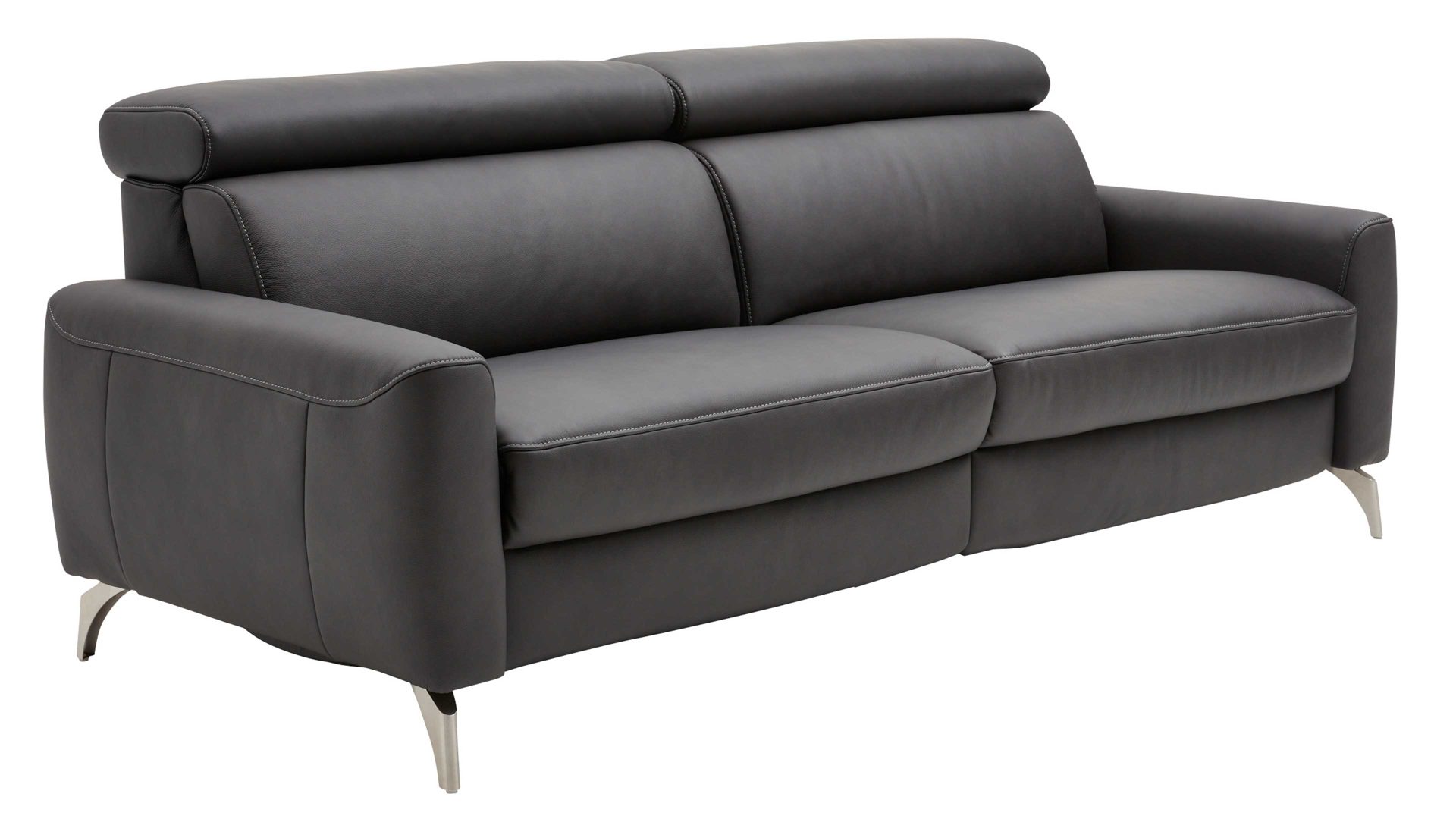 Zweisitzer comfortmaster besser sitzen, liegen, leben aus Leder in Schwarz Comfortmaster 1181 Spektra - Zweisitzer 364 M kohlefarbenes LongLife-Leder LG18 – Breite ca. 175 cm