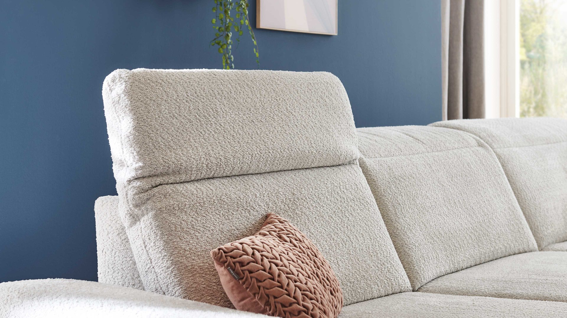 Ecksofa modulmaster aus Stoff in Hellgrau Modulmaster VS-MP1171 - Ecksofa silberfarbene Chenille Kama - Stellfläche ca. 306 x 196 cm