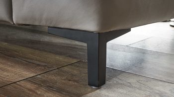 Funktionshocker modulmaster aus Leder in Hellgrau Modulmaster MM-PN1161 - XXL-Funktionshocker alufarbenes LongLifeLeder Vivre & schwarze Winkelfüße - ca. 130 x 65 cm