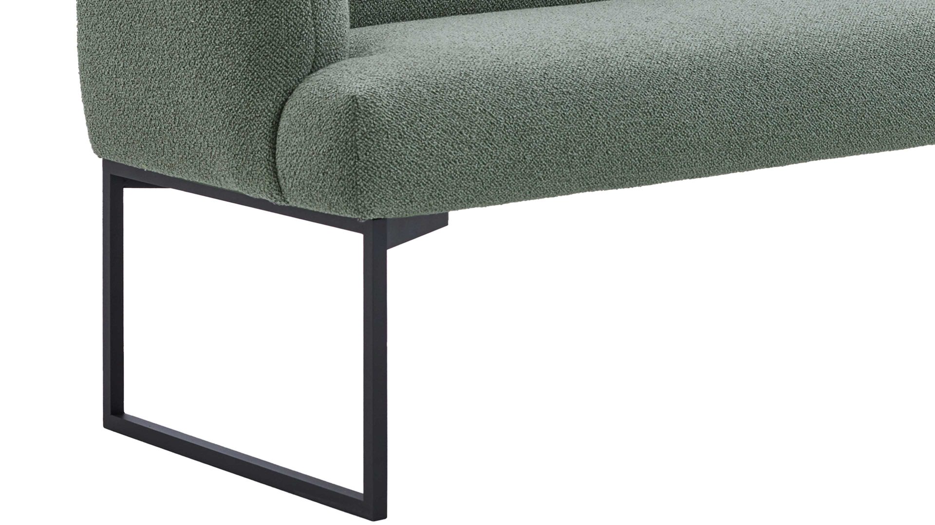 Polsterbank Venjakob aus Stoff in Grün VENJAKOB Polsterbank khakifarbener Bezug & anthrazitfarbens Metallgestell - Länge ca. 240 cm