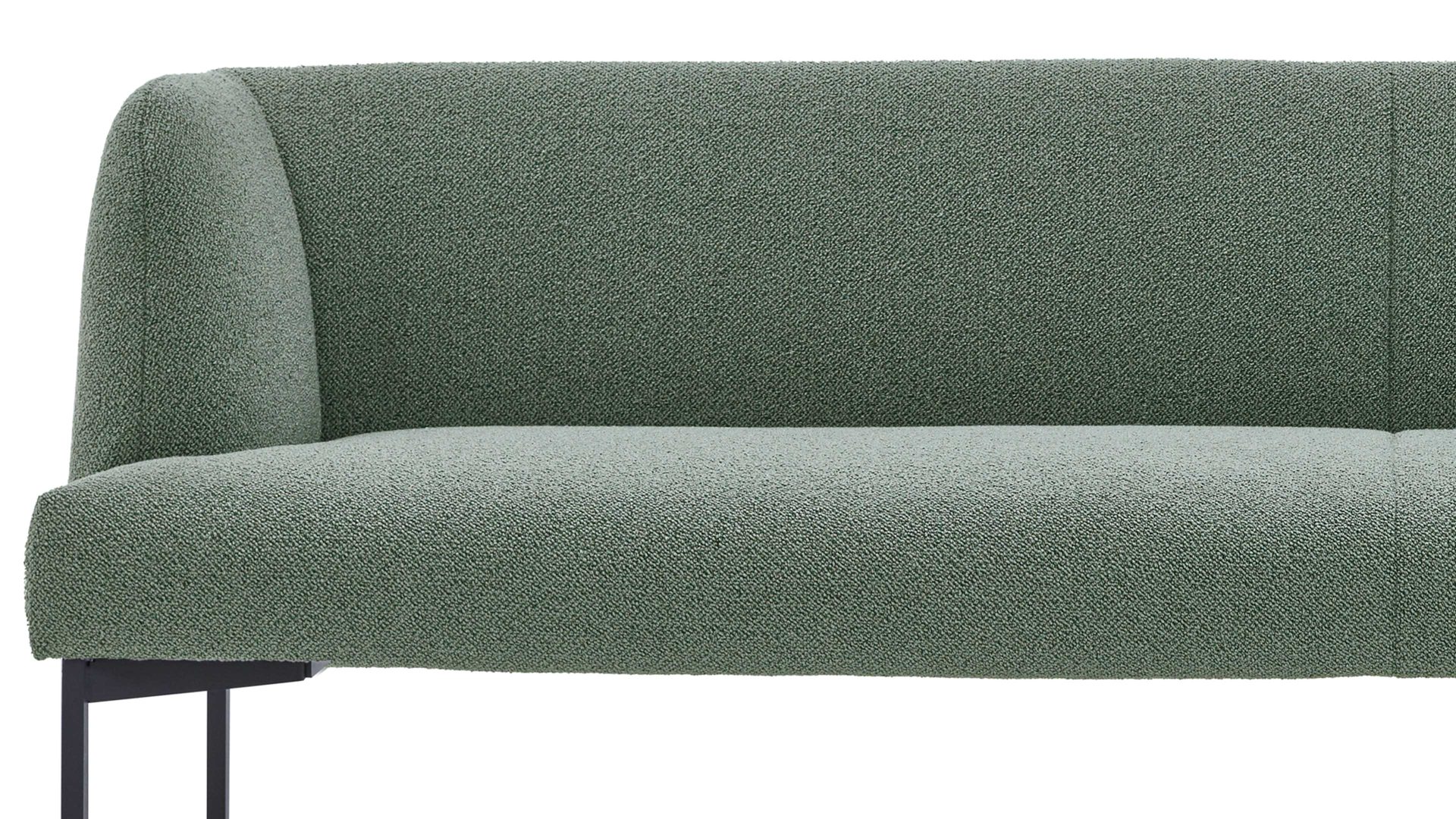 Polsterbank Venjakob aus Stoff in Grün VENJAKOB Polsterbank khakifarbener Bezug & anthrazitfarbens Metallgestell - Länge ca. 240 cm