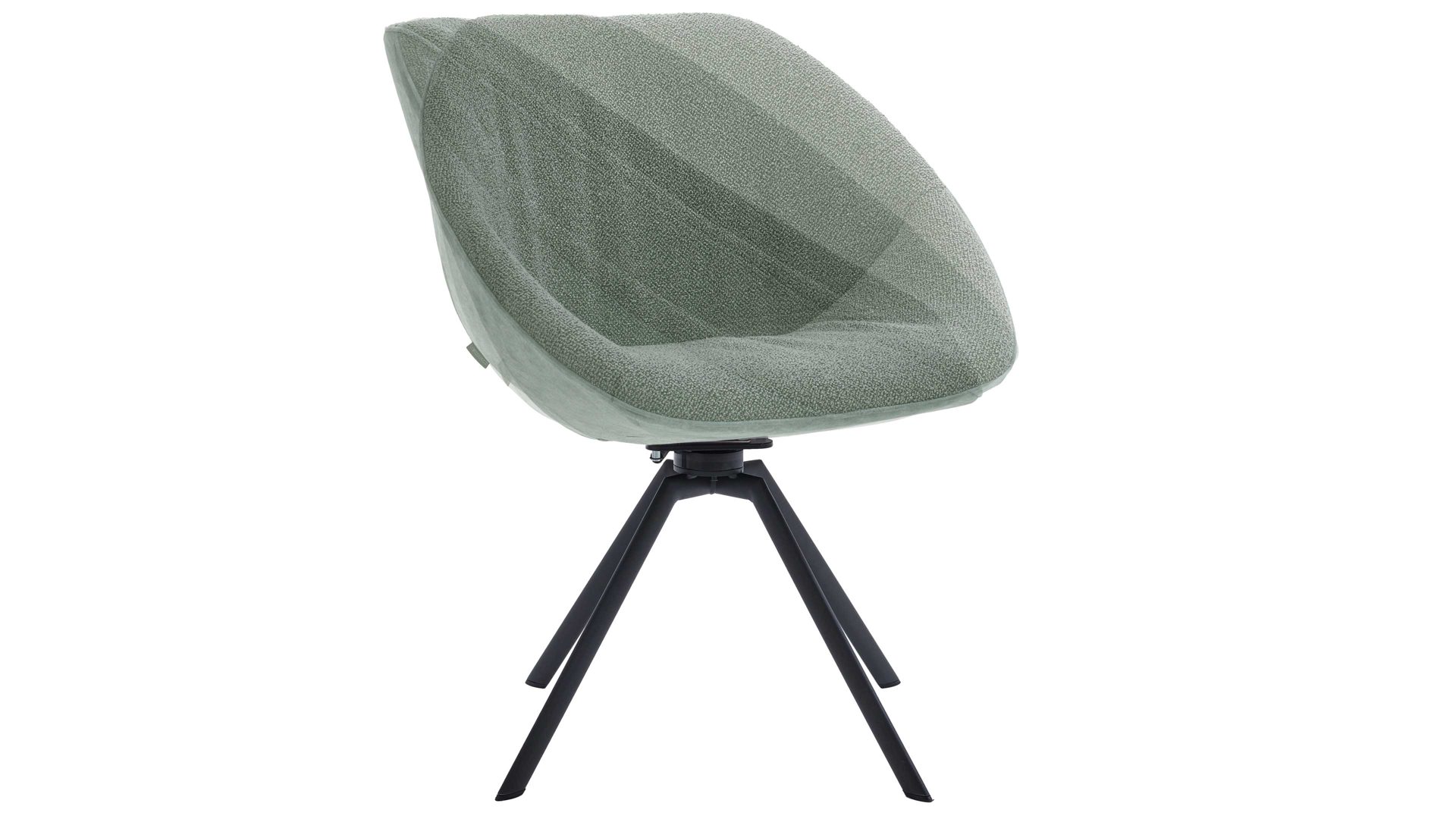 Polsterstuhl Venjakob aus Stoff in Grün VENJAKOB Polsterstuhl Liv mit Drehfunktion grüne Bezugskombination & anthrazitfarbens Metallgestell