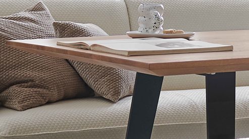 Esstisch K+w polstermöbel aus Holz in Holzfarben Esszimmerserie Base - Esstisch Asteiche & schwarzes Metall - ca. 200 x 100 cm