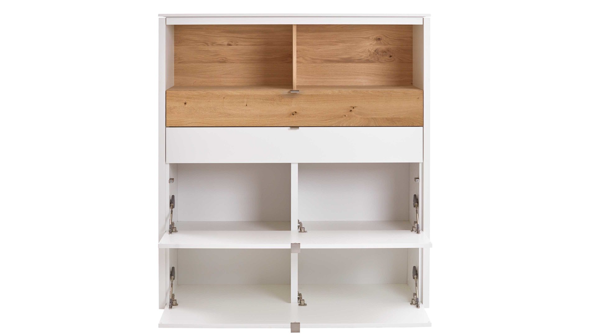 Highboard Venjakob aus Kunststoff in Weiß VENJAKOB Game Highboard weiß & Balkeneiche - Breite ca. 127 cm