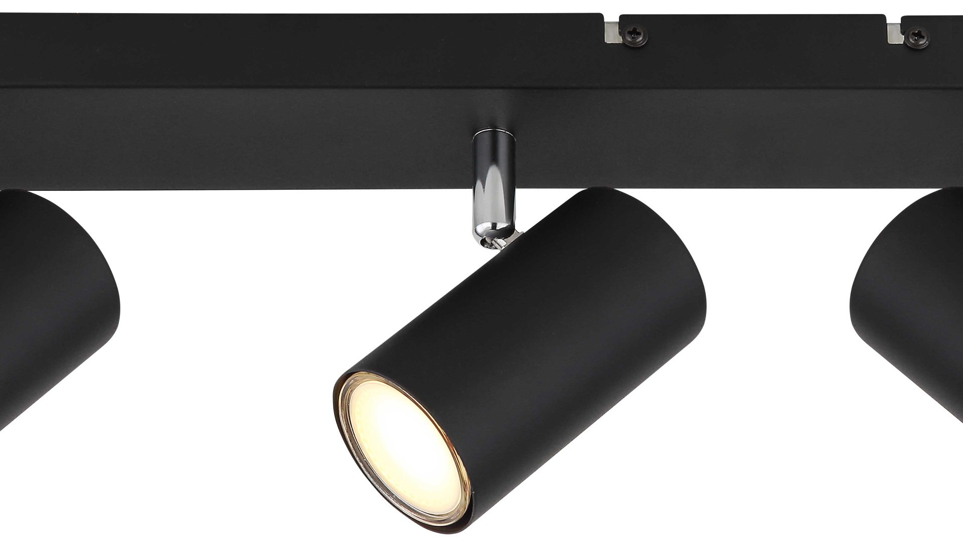 Strahler / Spot Globo lighting aus Metall in Schwarz GLOBO Deckenstrahler Robby Mattschwarz - vier Spots, Länge  ca. 56 cm