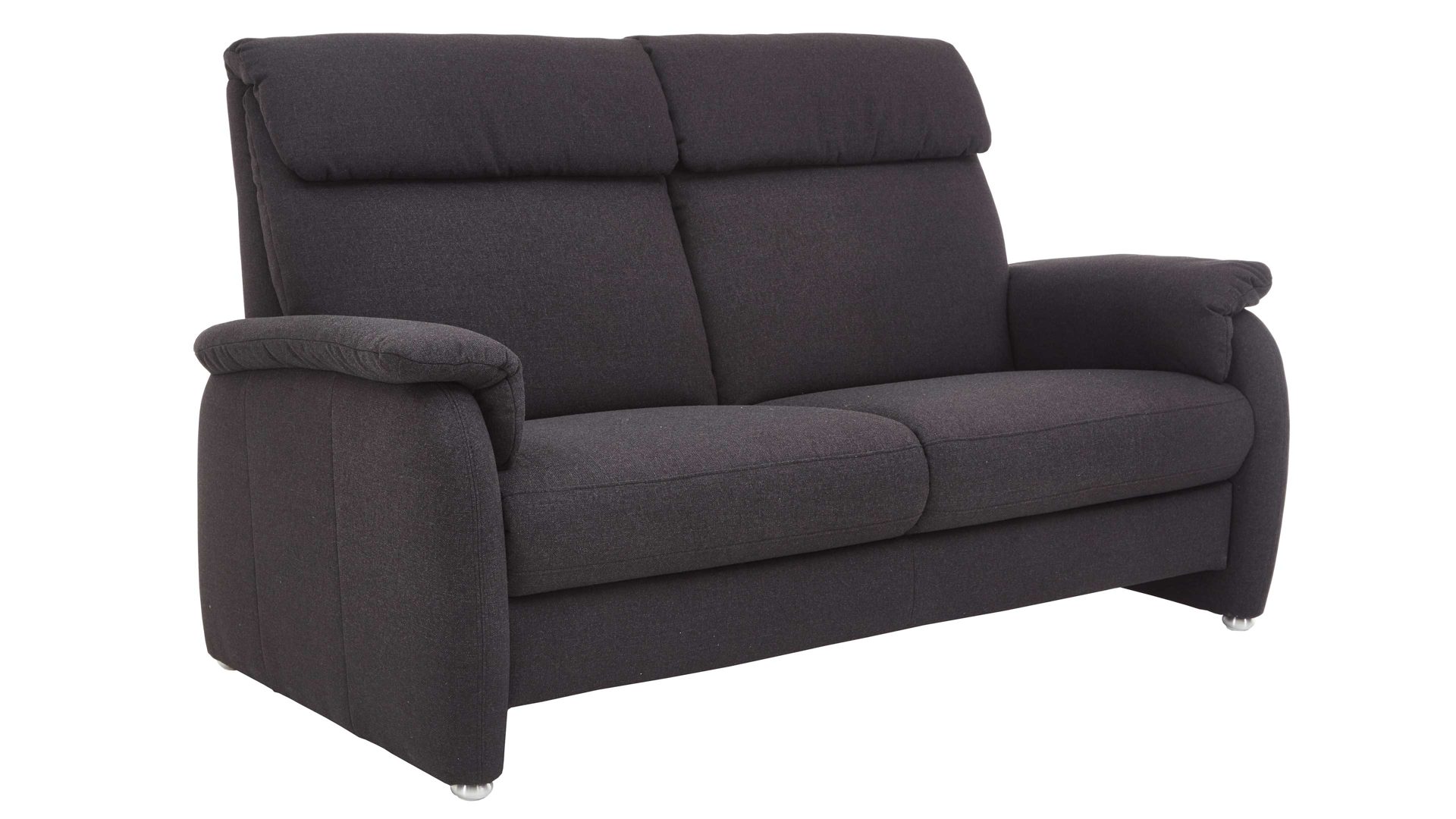 2,5-Sitzer COMFORT SMART aus Stoff in Anthrazit COMFORT SMART Alto - 2,5-Sitzer anthrazitfarbenes Flachgewebe Orlando & Aluminiumfüße – Länge ca. 178 cm