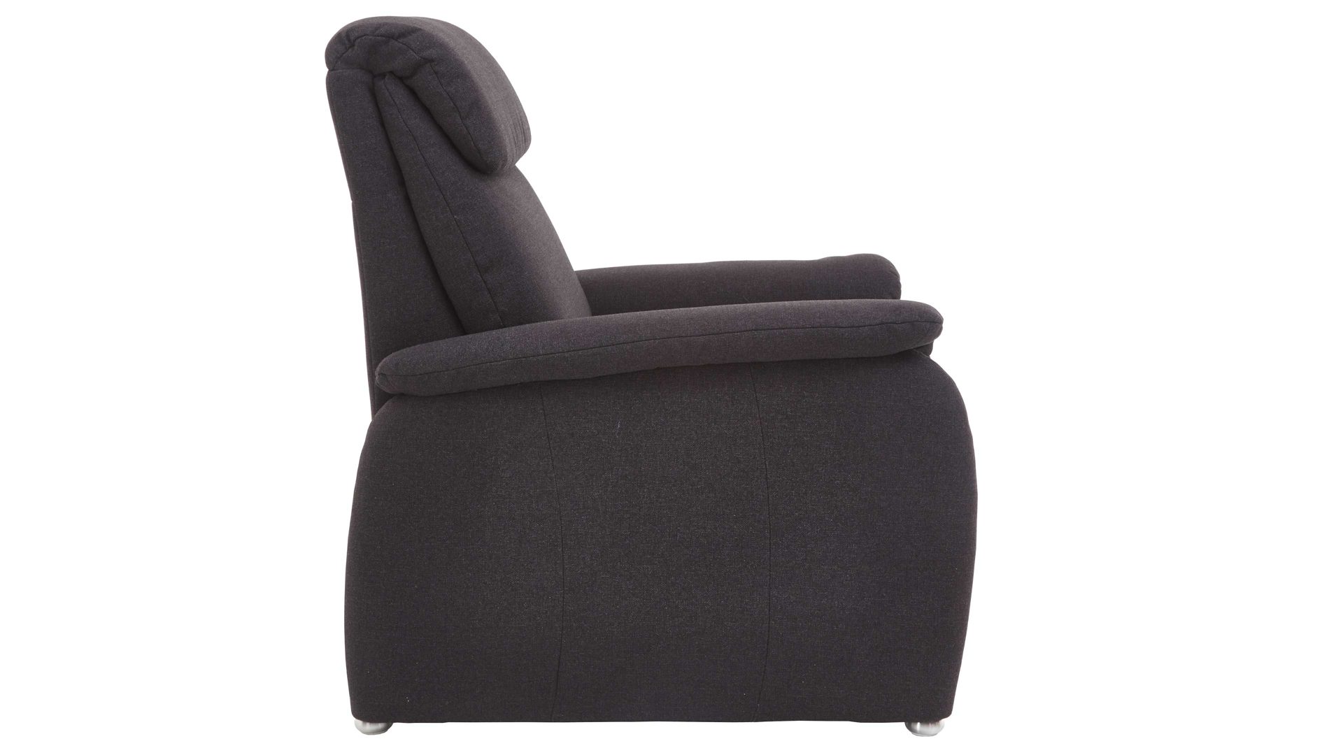 2,5-Sitzer COMFORT SMART aus Stoff in Anthrazit COMFORT SMART Alto - 2,5-Sitzer anthrazitfarbenes Flachgewebe Orlando & Aluminiumfüße – Länge ca. 178 cm