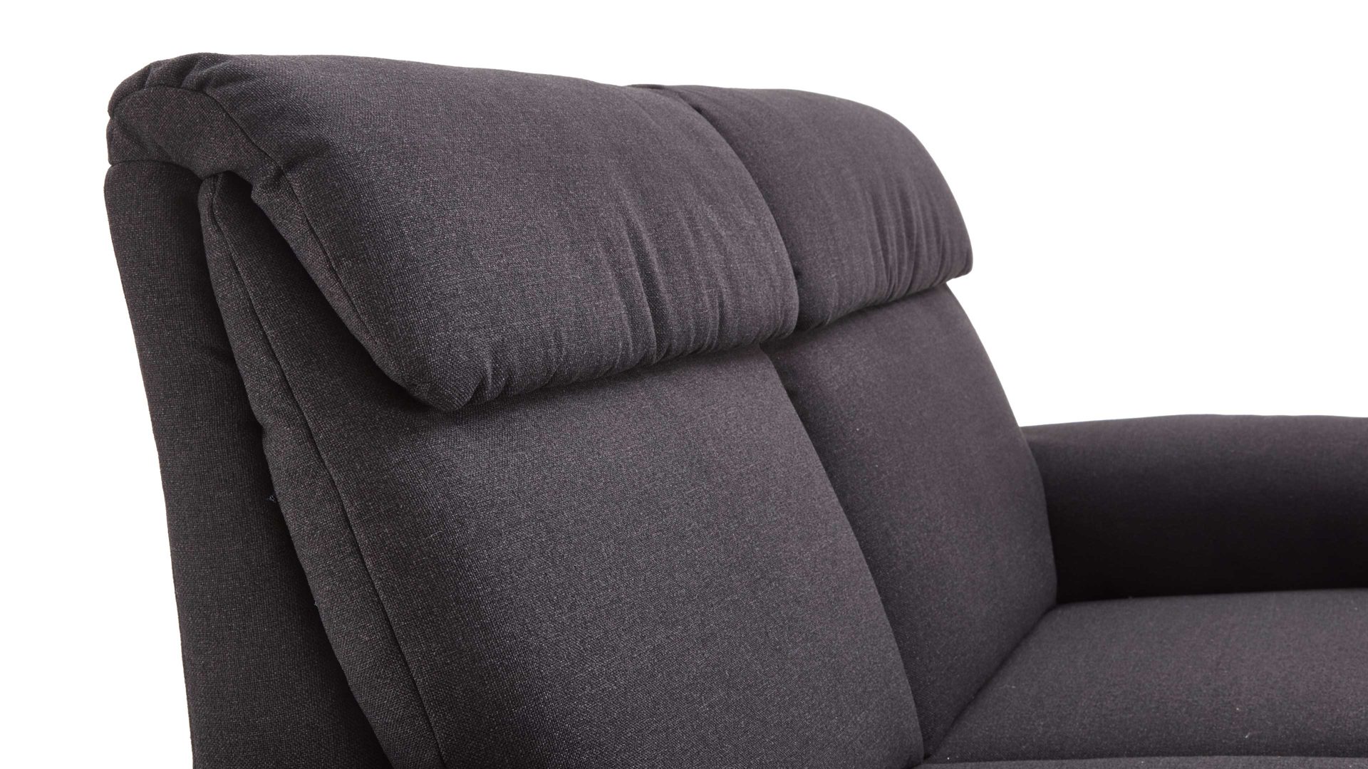 2,5-Sitzer COMFORT SMART aus Stoff in Anthrazit COMFORT SMART Alto - 2,5-Sitzer anthrazitfarbenes Flachgewebe Orlando & Aluminiumfüße – Länge ca. 178 cm