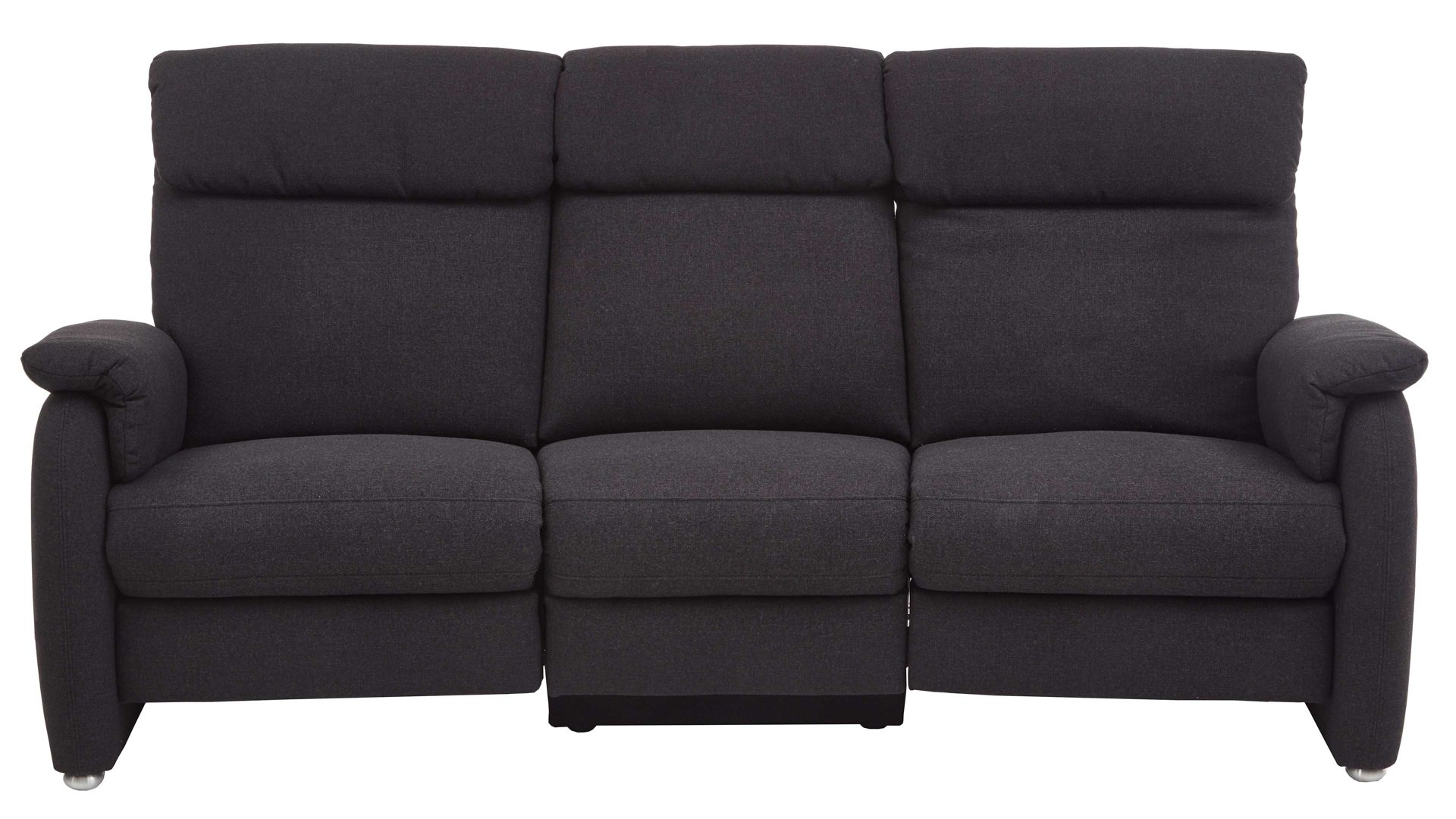 Dreisitzer COMFORT SMART aus Stoff in Anthrazit COMFORT SMART Alto - Trapezsofa anthrazitfarbenes Flachgewebe Orlando & Aluminiumfüße – Länge ca. 226 cm