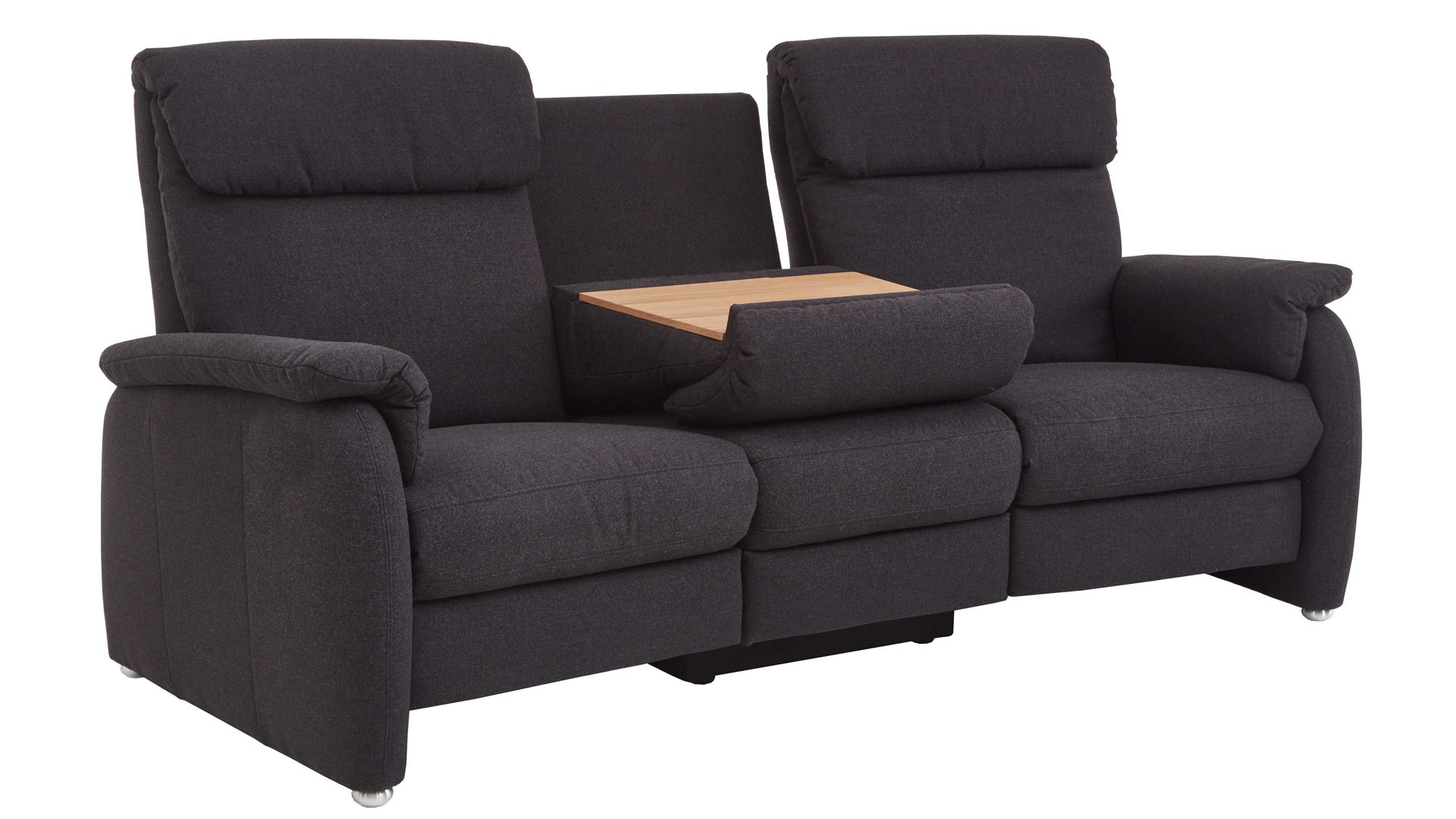 Dreisitzer COMFORT SMART aus Stoff in Anthrazit COMFORT SMART Alto - Trapezsofa anthrazitfarbenes Flachgewebe Orlando & Aluminiumfüße – Länge ca. 226 cm