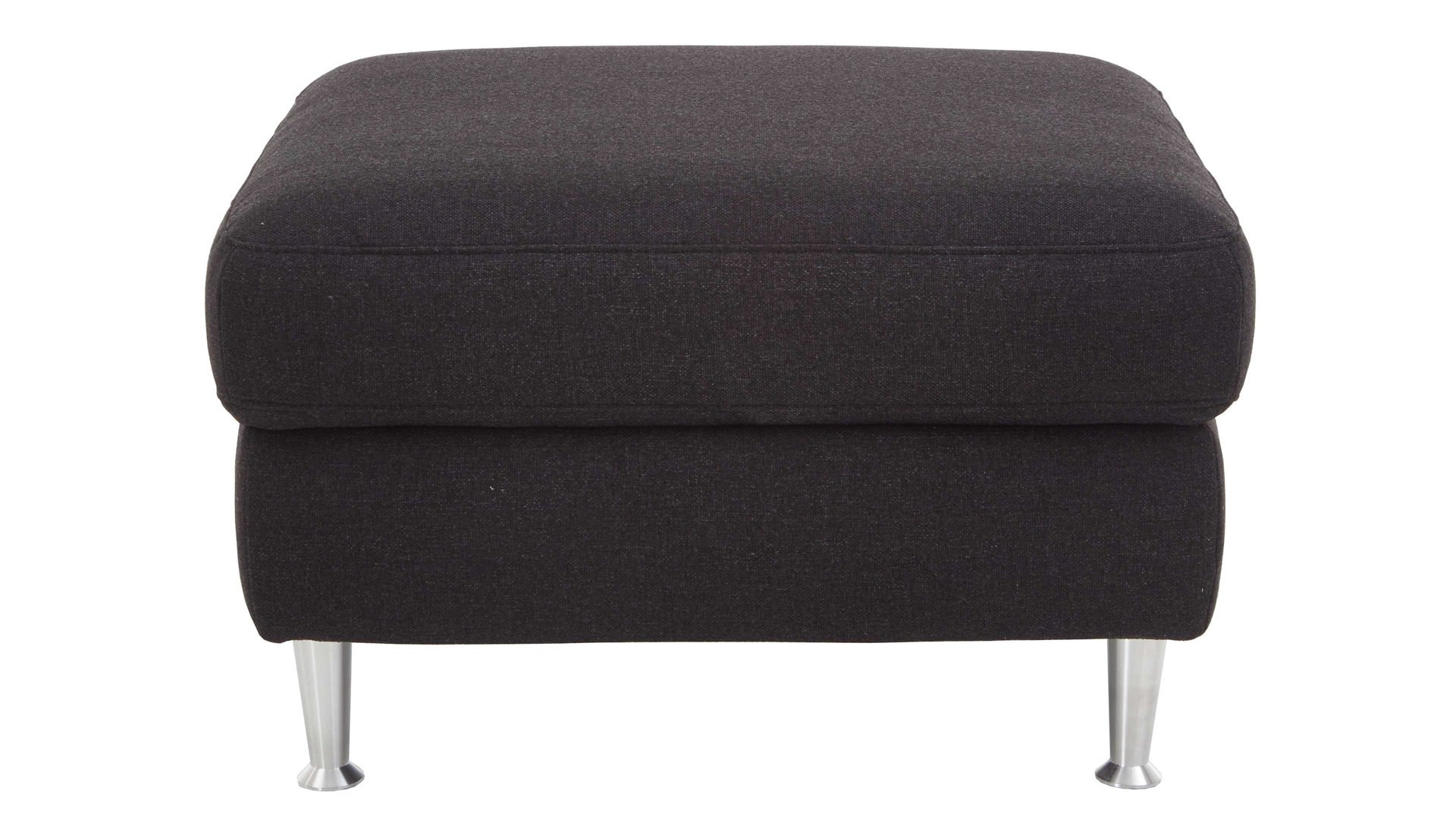 Polsterhocker COMFORT SMART aus Stoff in Anthrazit COMFORT SMART Alto - Polsterhocker anthrazitfarbenes Flachgewebe Orlando & Aluminiumfüße – ca. 75 x 75 cm