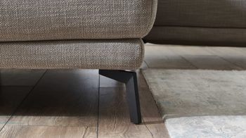 Ecksofa COMFORT SMART aus Stoff in Beige COMFORT SMART Cadira - Ecksofa taupefarbenes Flachgewebe Picasso & schwarze Metallfüße - Stellfläche ca. 223 x 290 cm