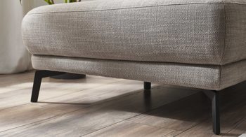 Ecksofa COMFORT SMART aus Stoff in Beige COMFORT SMART Cadira - Ecksofa taupefarbenes Flachgewebe Picasso & schwarze Metallfüße - Stellfläche ca. 223 x 290 cm