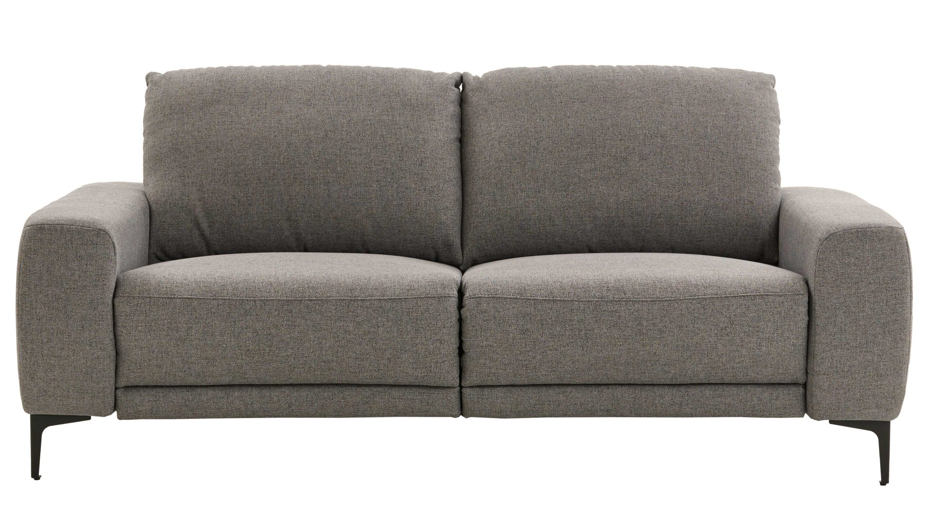 2,5-Sitzer COMFORT SMART aus Stoff in Grau COMFORT SMART Cadira - zweiteiliger 2,5-Sitzer graues Flachgewebe Mono & schwarze Winkelfüße - Länge ca. 196 cm
