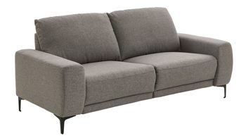 2,5-Sitzer COMFORT SMART aus Stoff in Grau COMFORT SMART Cadira - 2,5-Sitzer graues Flachgewebe Mono & schwarze Winkelfüße - Länge ca. 194 cm