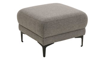 Polsterhocker COMFORT SMART aus Stoff in Grau COMFORT SMART Cadira - Polsterhocker graues Flachgewebe Mono & schwarze Winkelfüße - ca. 65 x 65 cm