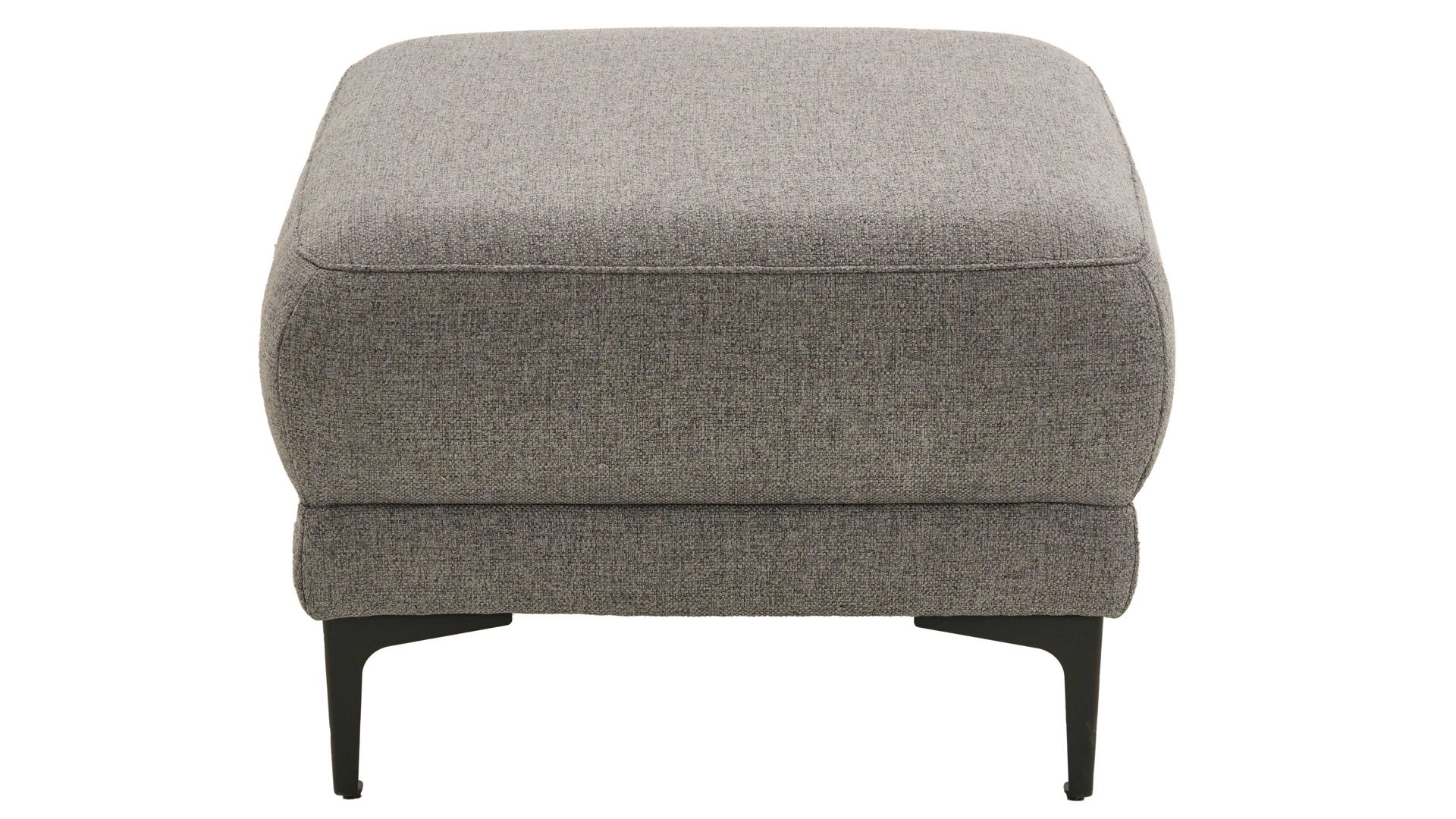 Polsterhocker COMFORT SMART aus Stoff in Grau COMFORT SMART Cadira - Polsterhocker graues Flachgewebe Mono & schwarze Winkelfüße - ca. 65 x 65 cm