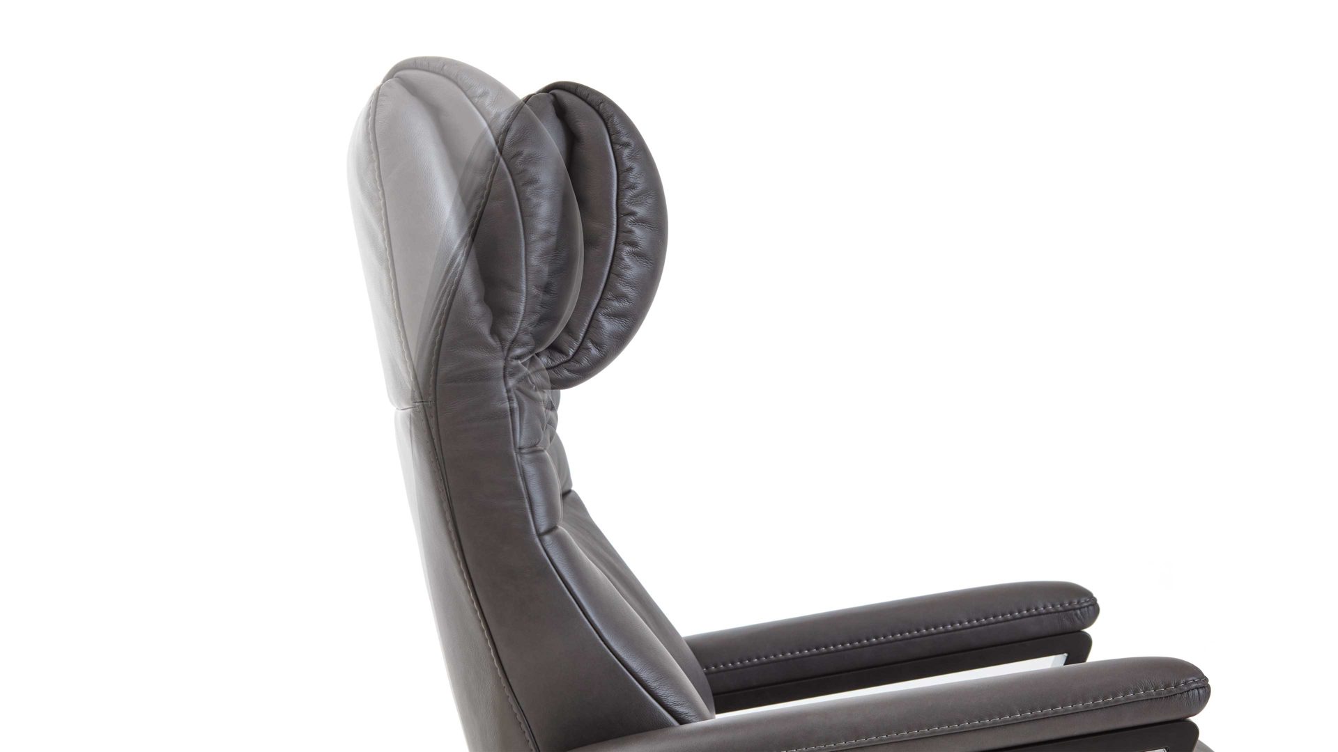 Relaxsessel Steinpol polsteria aus Leder in Anthrazit Polsterprogramm Trapani Lounge RelaXX - Relaxsessel anthrazitfarbenes Leder & Metallsternfuß