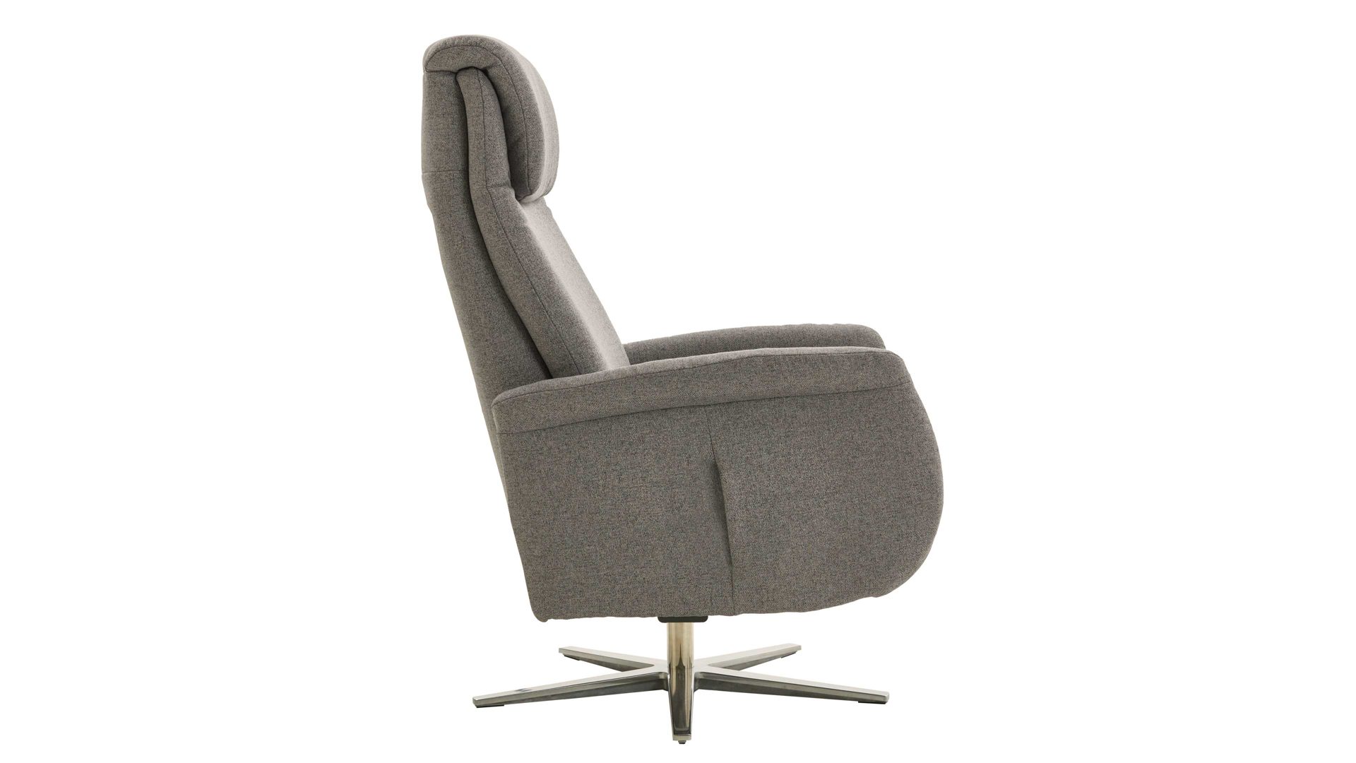 Relaxsessel COMFORT SMART aus Stoff in Grau COMFORT SMART Viro - Relaxsessel graues Flachgewebe Mono & glänzender Alufuß